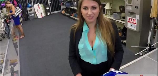  Big boobs amateur woman gets railed by pervy pawn man